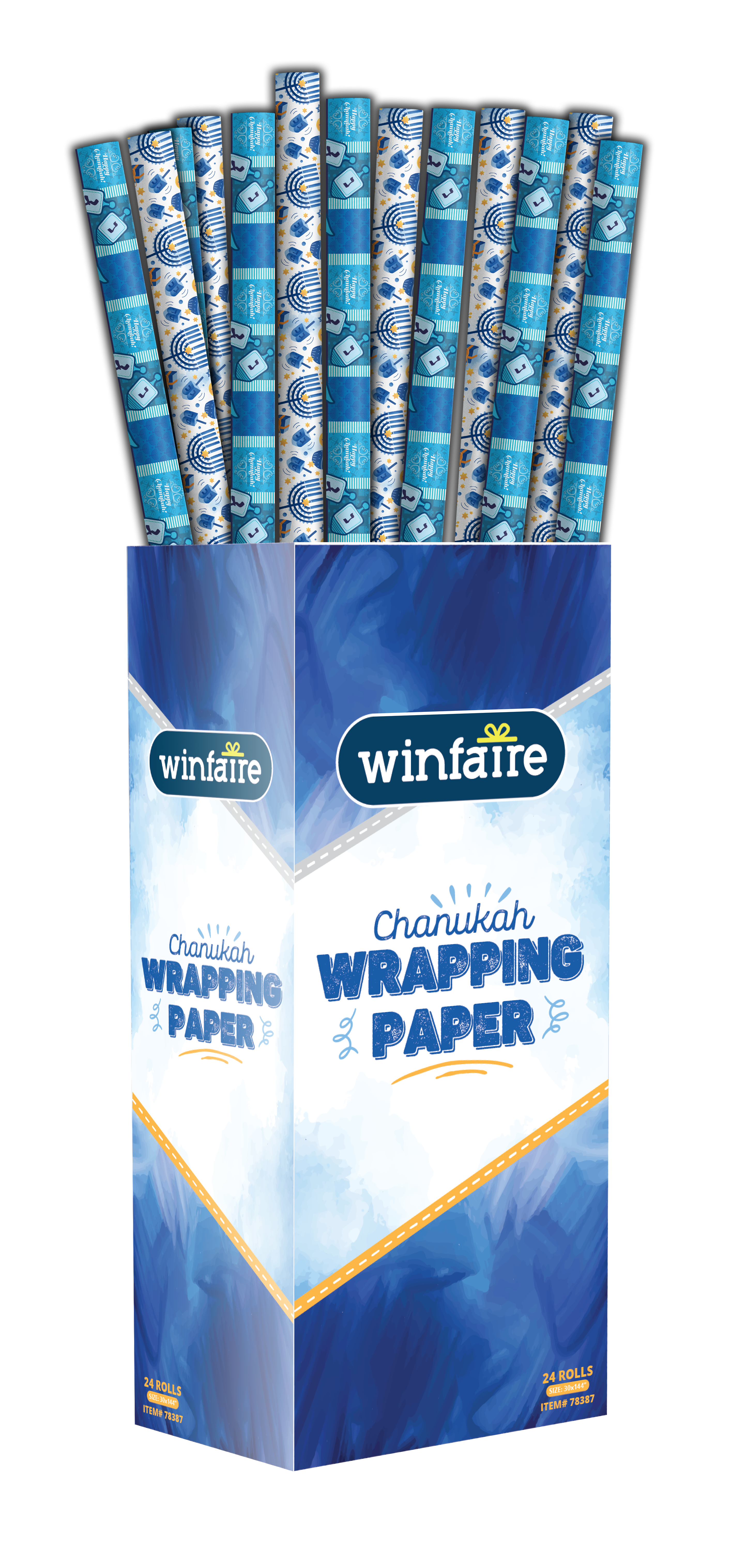 Chanukah Gift Wrap Blue KC