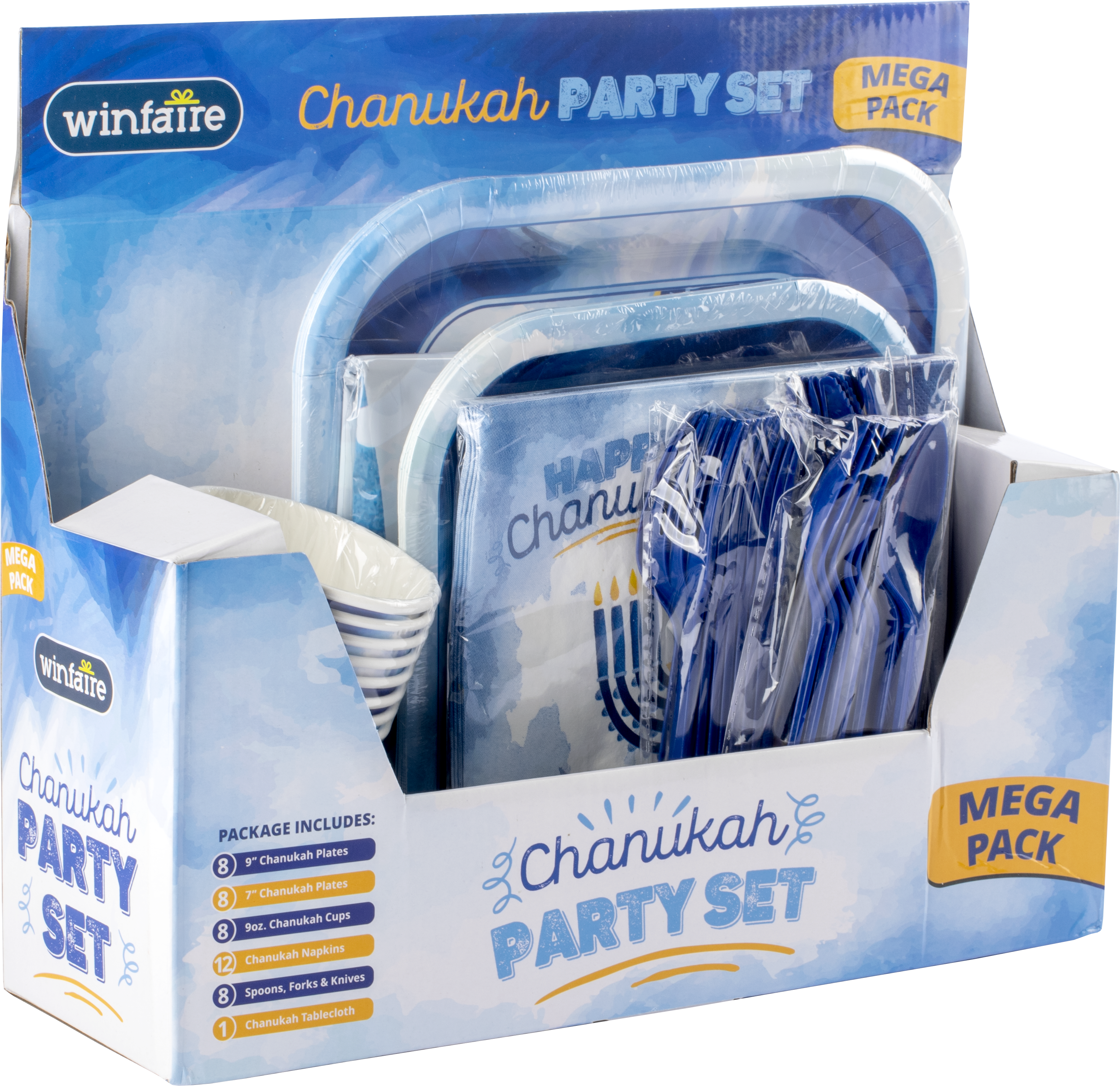 Party Set/8 SQ-Blu/Wht KC Chan