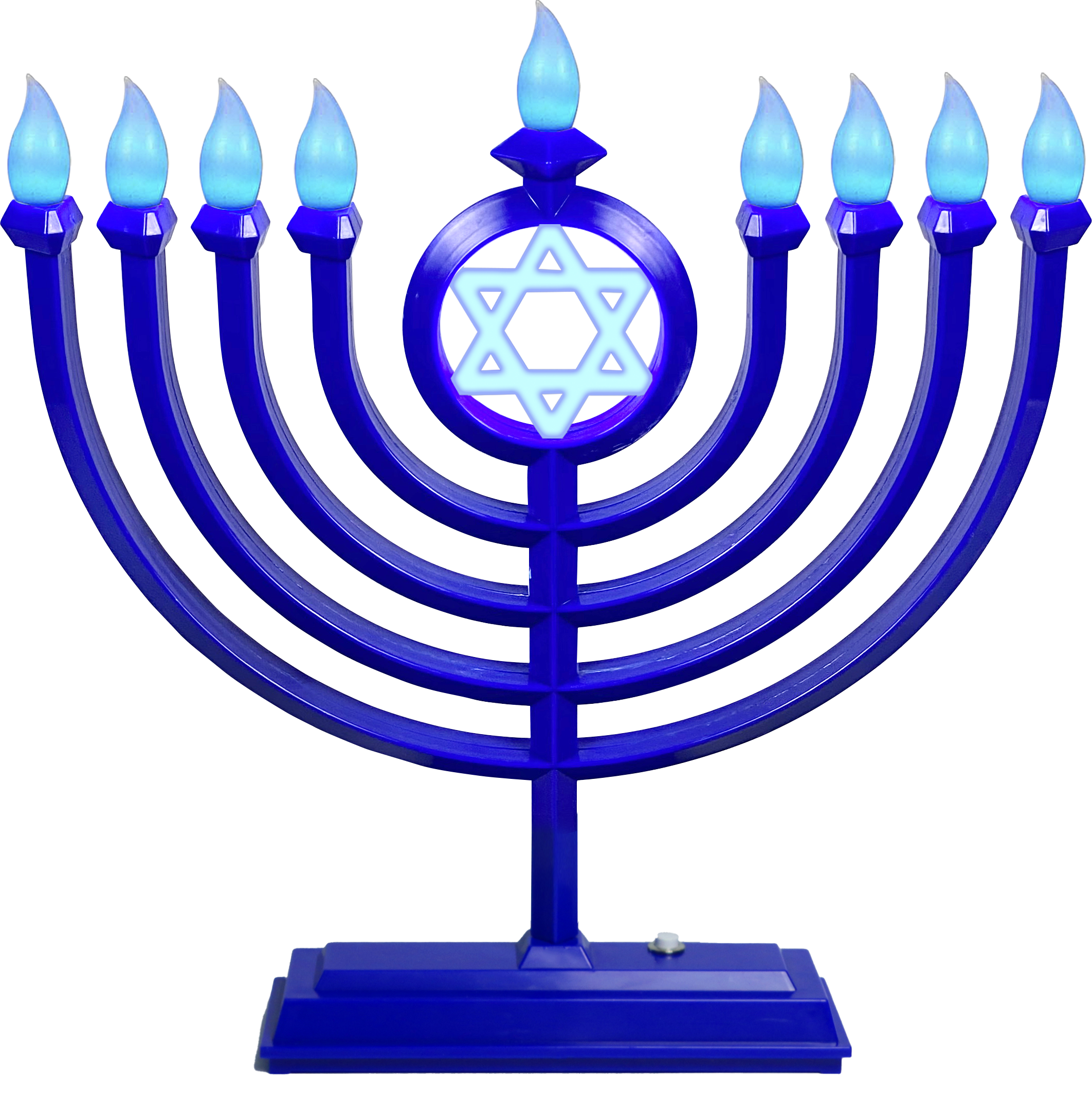 LED Menorah Classic Blue w/Rem