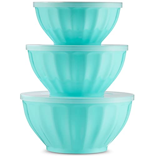 Mixing Bowl-Plastic-s/3covTEAL