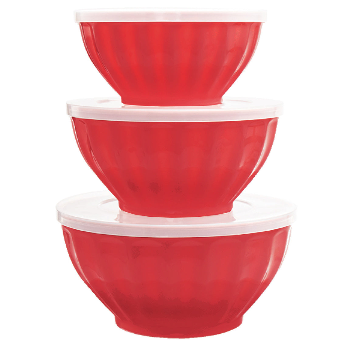 Mixing Bowl-Plastic-s/3cov RED