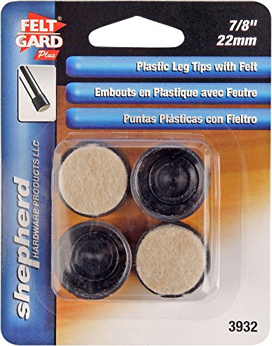 Leg Tip w/Felt Plastic 7/8" BK