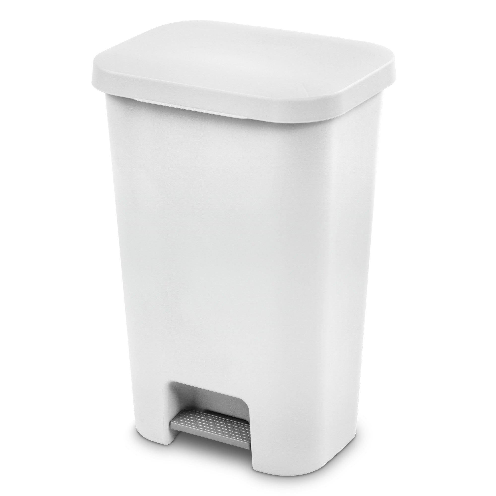 TrashCan 11.9gal Step WHT 'Q'