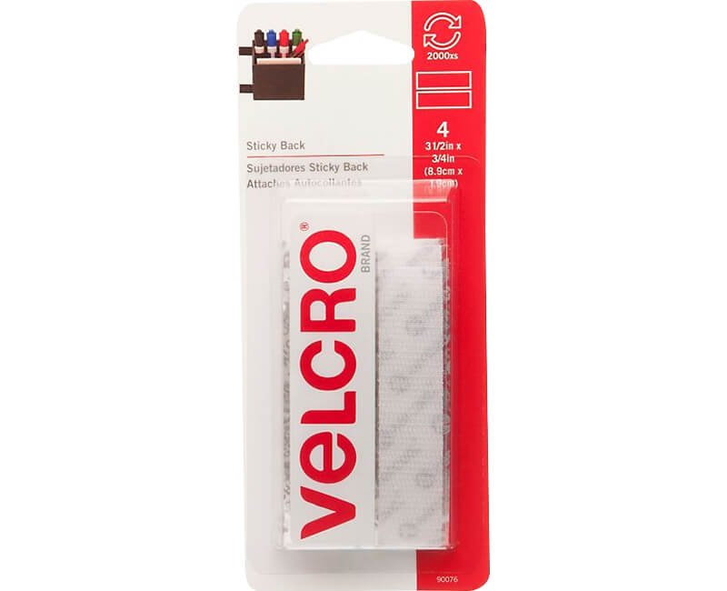 Velcro 3/4" x 3.5" 4ct White