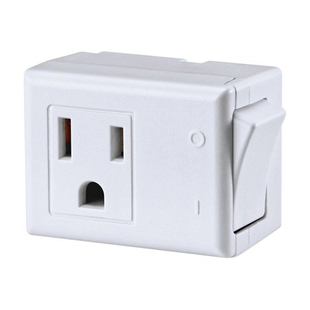 Plug In Switch Grounded White