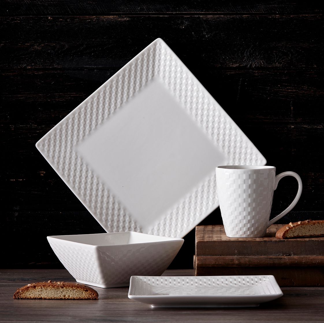 Basketweave 16pc Dinnerware