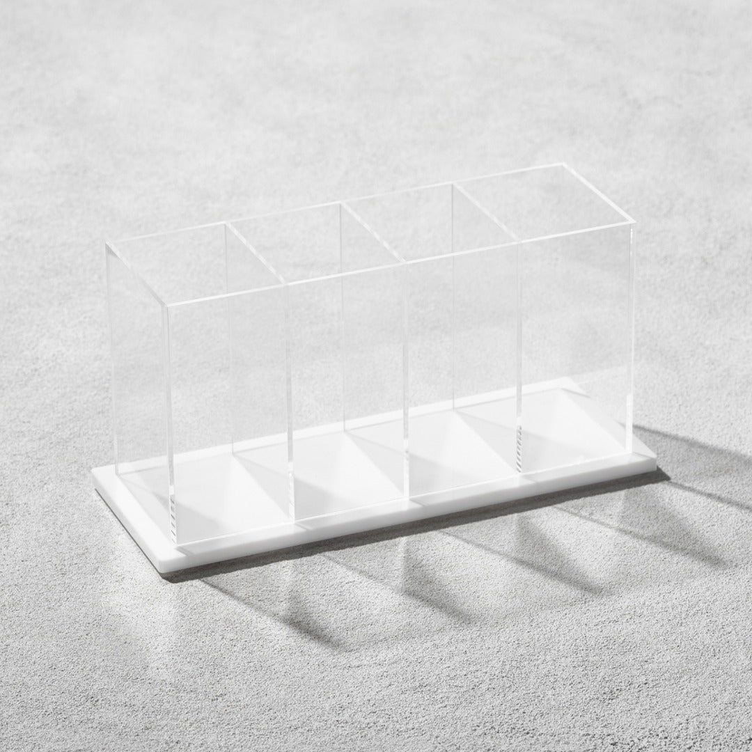 Cutlery Caddy 4-sc Clr/Wht VIK