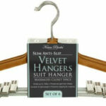 Hanger-Velvet Grey w/clip 6pk