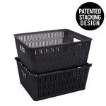 Basket 9x11x4 2c Stackbl BLACK