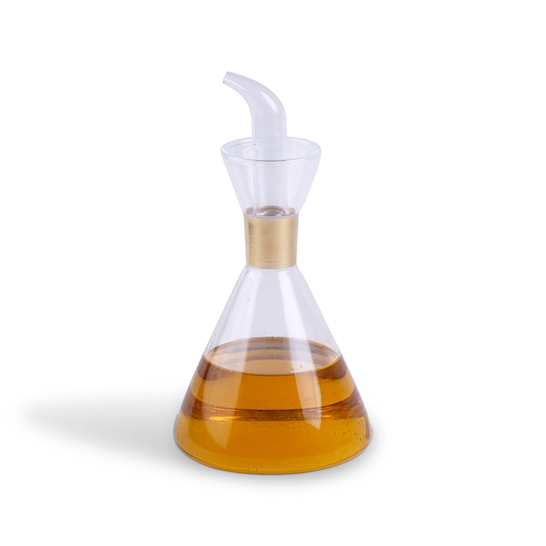 Oil Krigel Glass 17oz Gold Rim