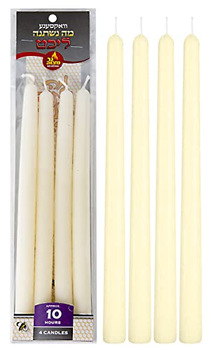 Seder Candle Beeswax 10hr 4pk