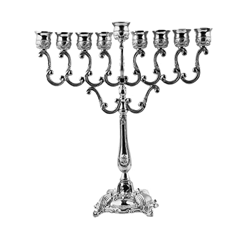 Menorah Oil 10" Silver Plate