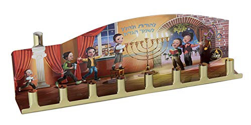 Menorah Tin Candle - Painted