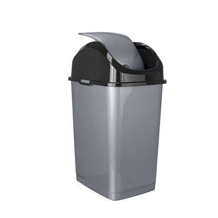 TrashCan 10q SwingTop Blac SP