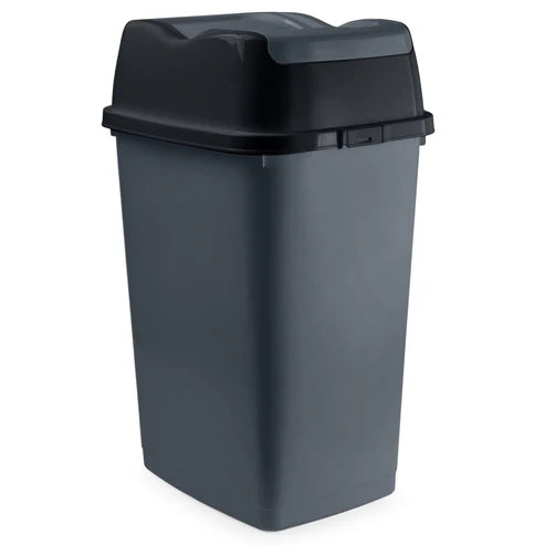 Trash Can 53qt Split-Top GRY S
