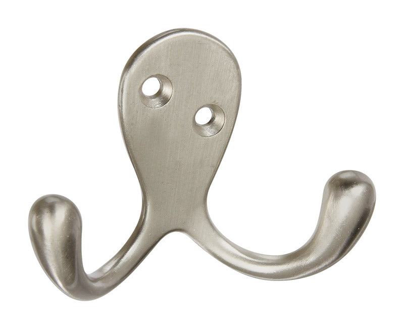 Dual Robe Hook Nickel/Chrome