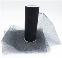 Tulle Glitter 6"x10yd Black