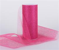 Tulle Glitter 6"x10yd Fuchsia