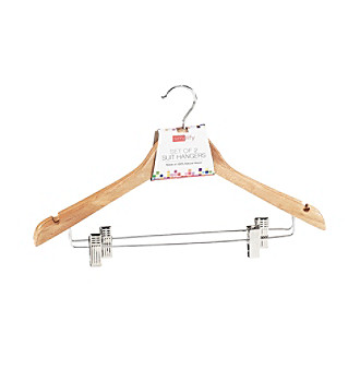 Hanger-Suit-w/clip 2pk Natural