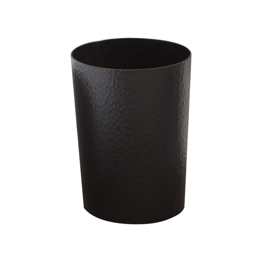 Hammered Wastebasket Black