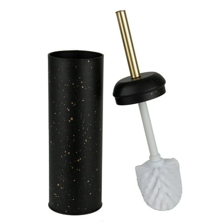 Toilet Brush Set-Blk/Gld-Spkls