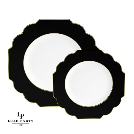 10" Plate SCLP Black/Gold 10ct