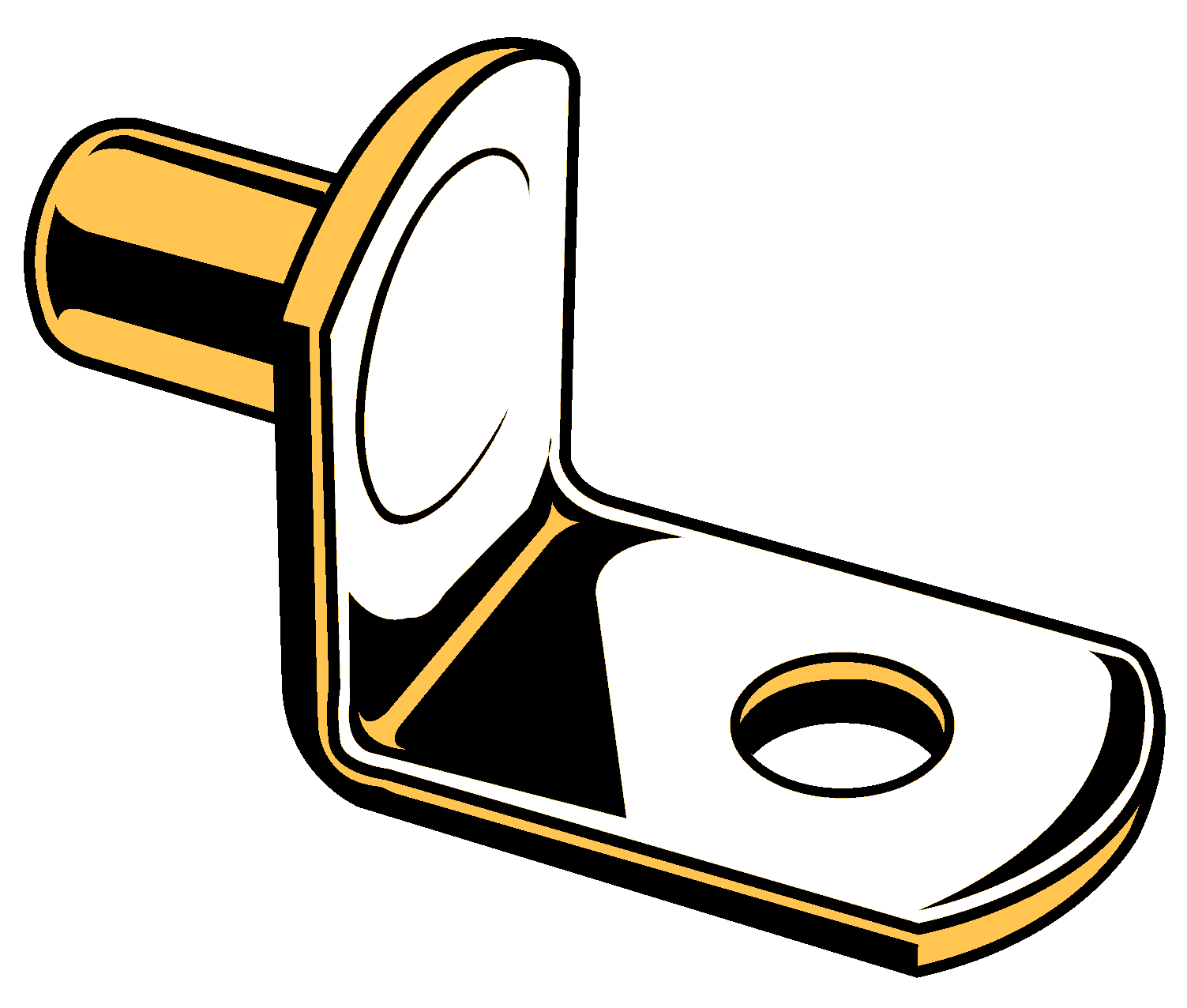 Shelf Pin 1/4" 'L' Brass 1