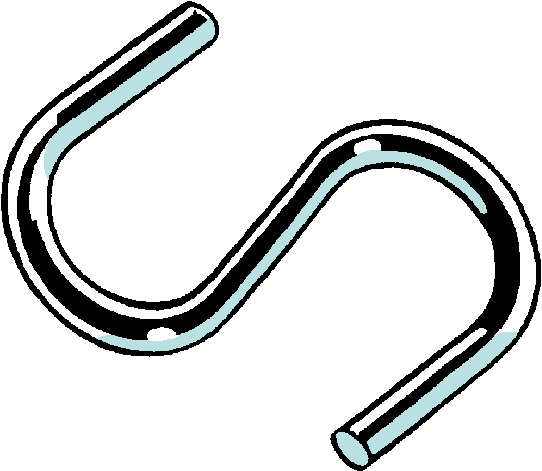 S Hook 2" Zinc  2ct.